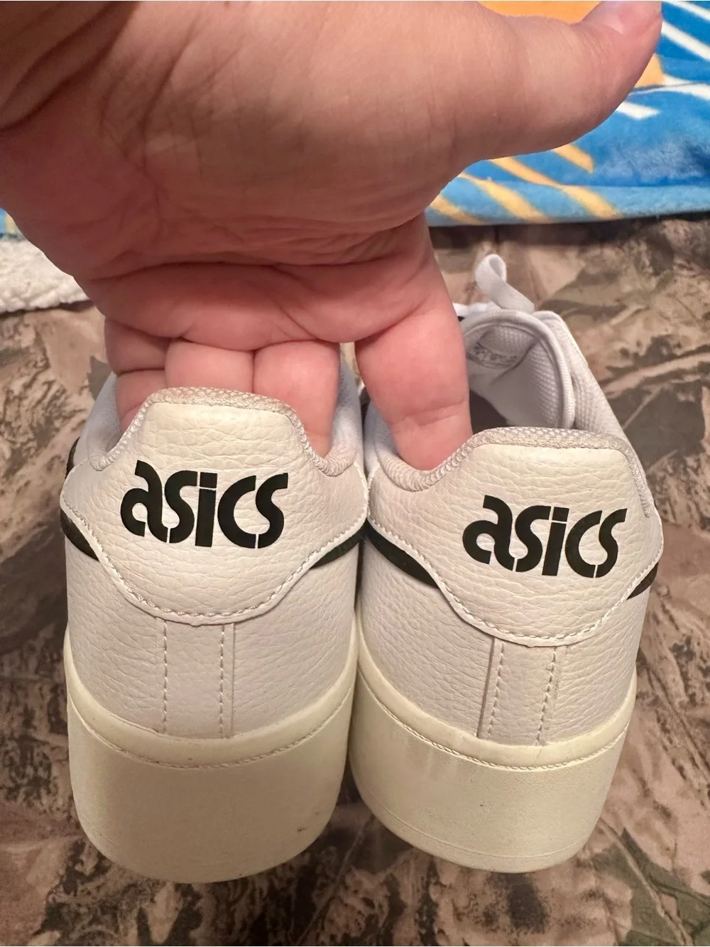 ASICS White Athletic Sneakers with Black Accents